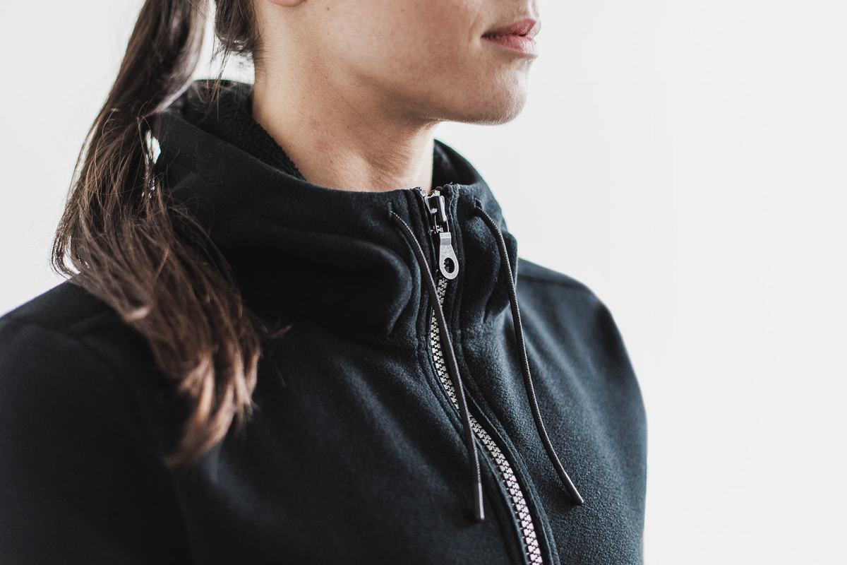 Nobull Arctic Zip-up Women's Jackets Black | Australia (ZJ4893)